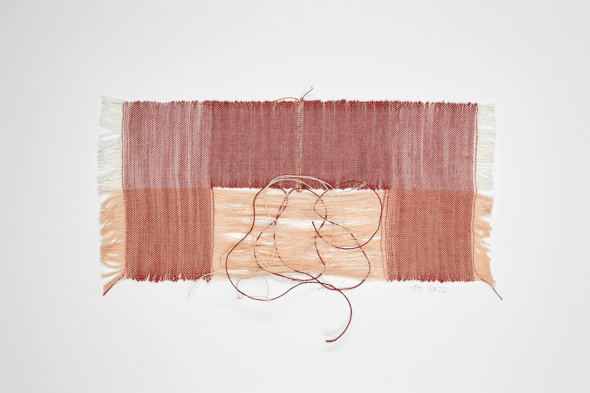Ephemeral, 2022; cotton, silk, linen, fique, copper; 18 x 39cm
