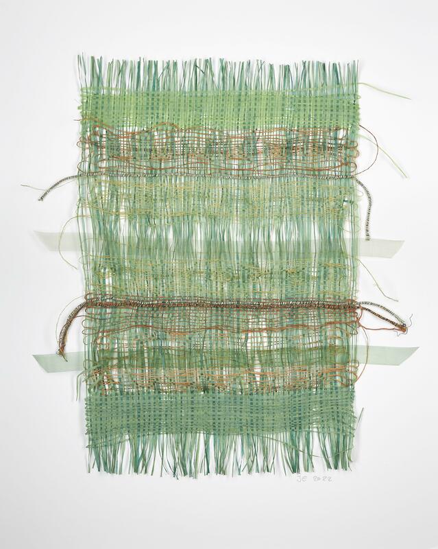 Webs in the Undergrowth; linen, silk, cotton, shina fibre, polyamide; 48 x 32 x 1cm