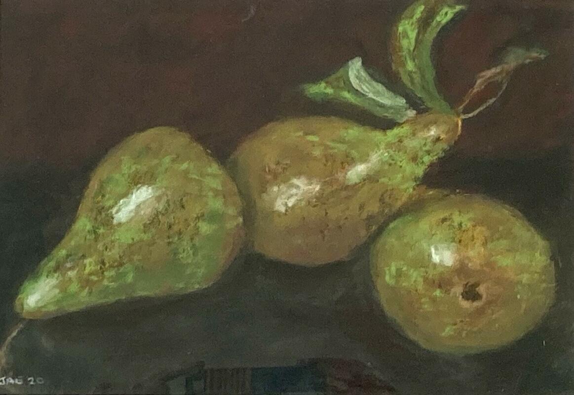 Three Pears.  Soft pastel on paper.  30 x 40cm £80