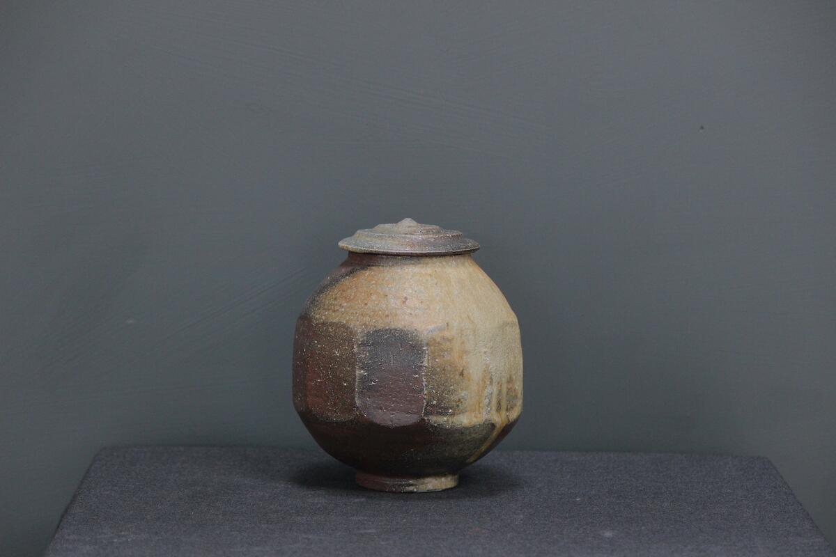 wood fired faceted jar