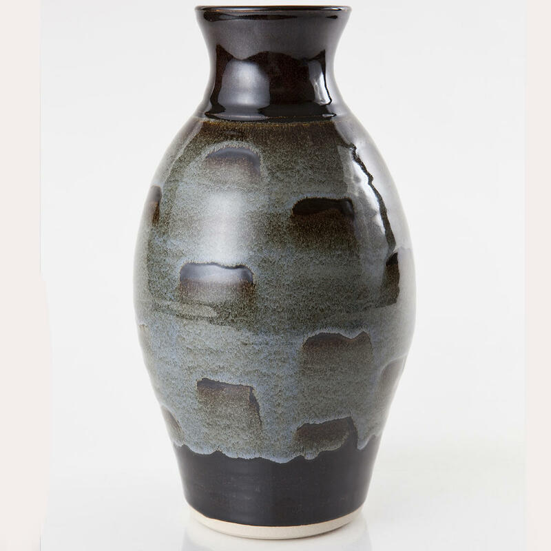 Vase. Tenmoku glaze with wax resist and overglaze. £85.00
