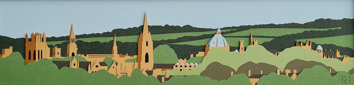 Dreaming Spires (South Park), handcut layered paper, 21 x 45cm framed size, £595.00