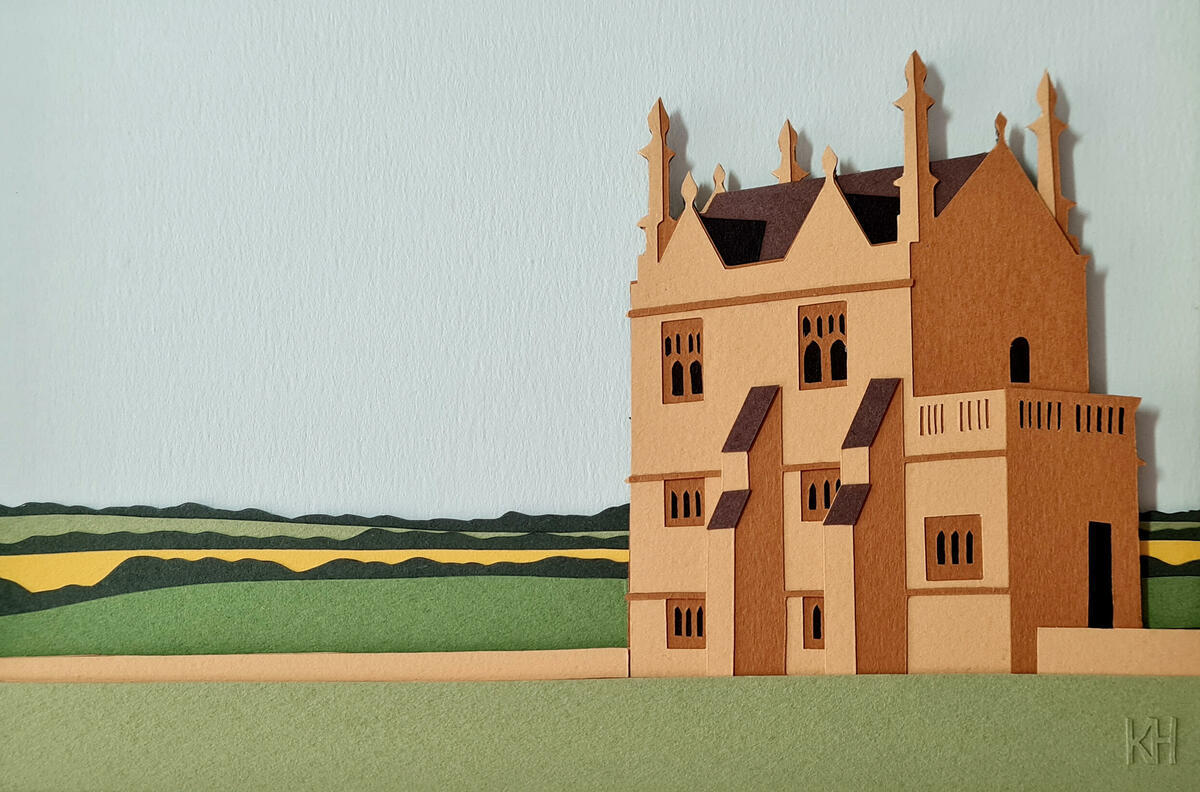 East Banquetting Housem Chipping Campden, handcut layered paper