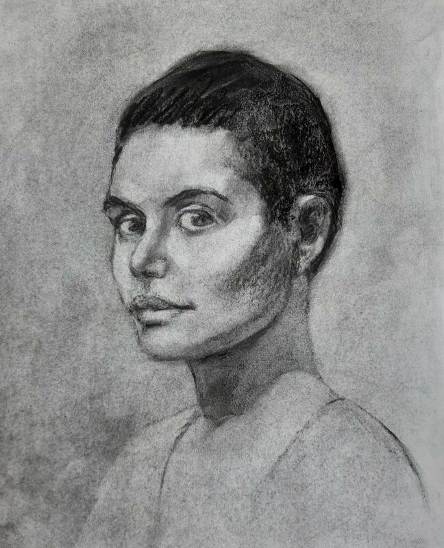 charcoal portrait study  #1