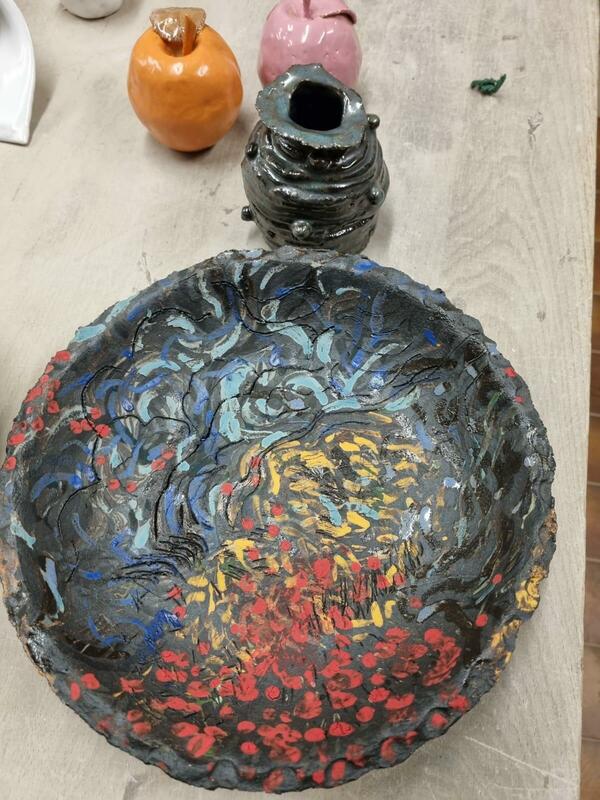 'Platter after Van Gogh' I enjoy using ceramic as a vehicle for mark  making