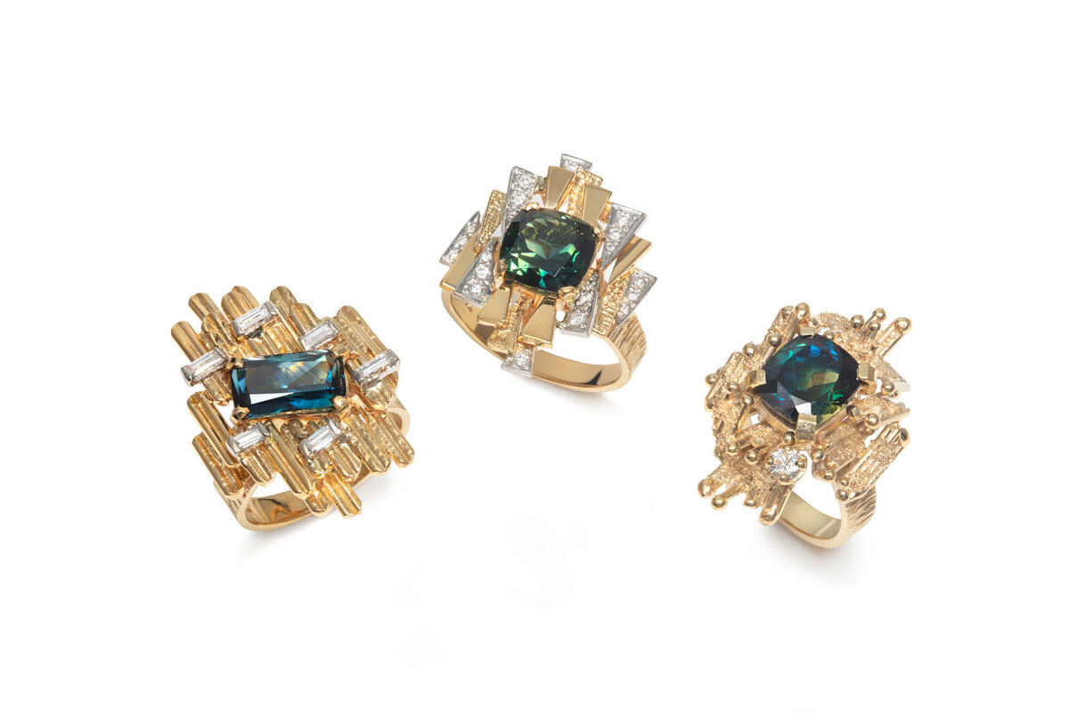 Alan Gard Selection of Natural Sapphire and Diamond rings
