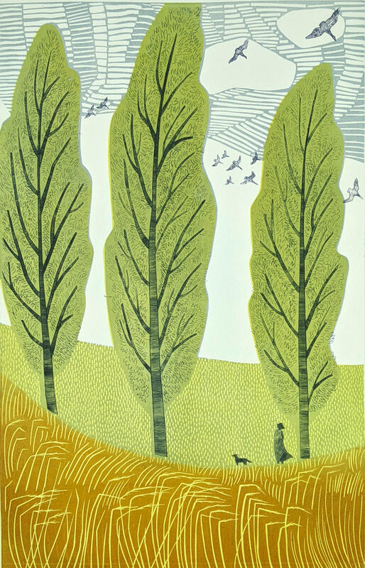 'The Poplars' print by Lizzie Wheeler 