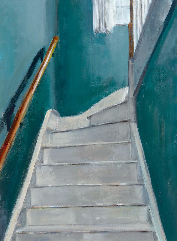 Staircase - Oil on Board