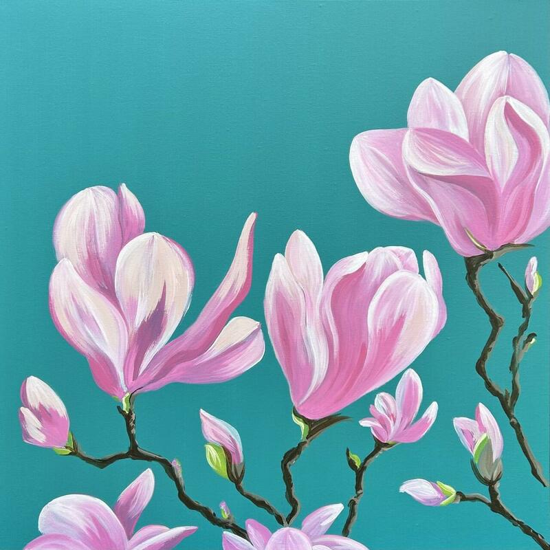 Magnolia study original on canvas