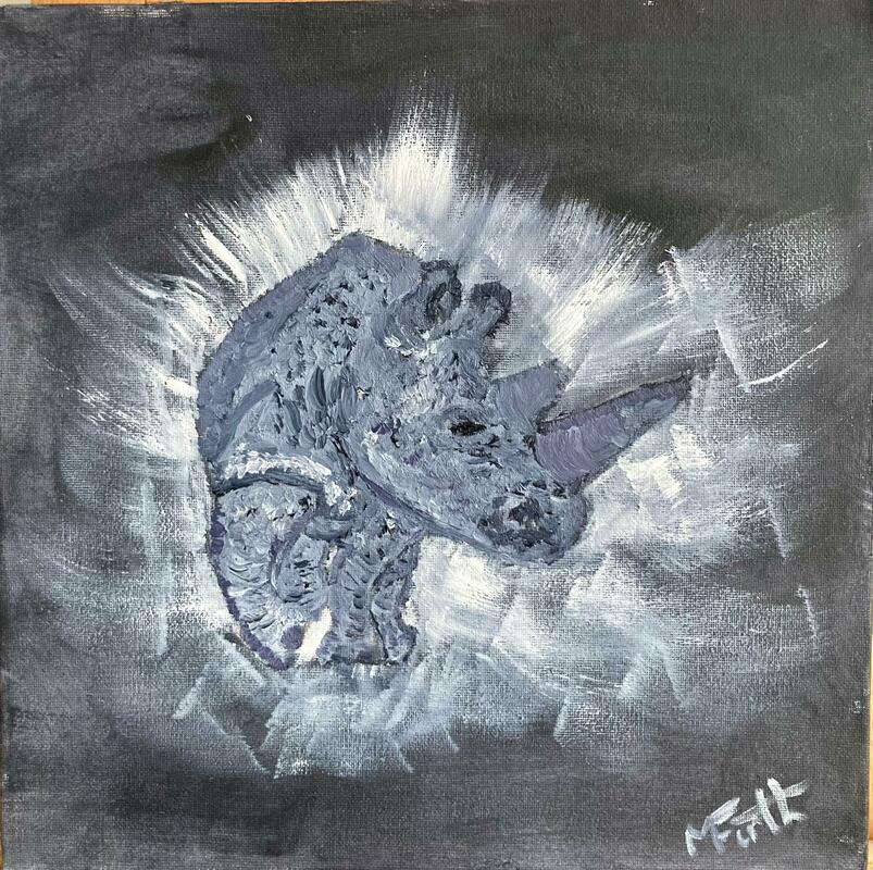 Nijin the last adult northern white Rhino Oil on Canvas