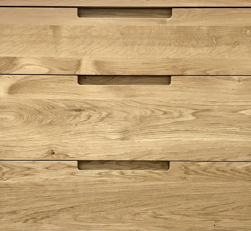 Bespoke oak chest of drawers