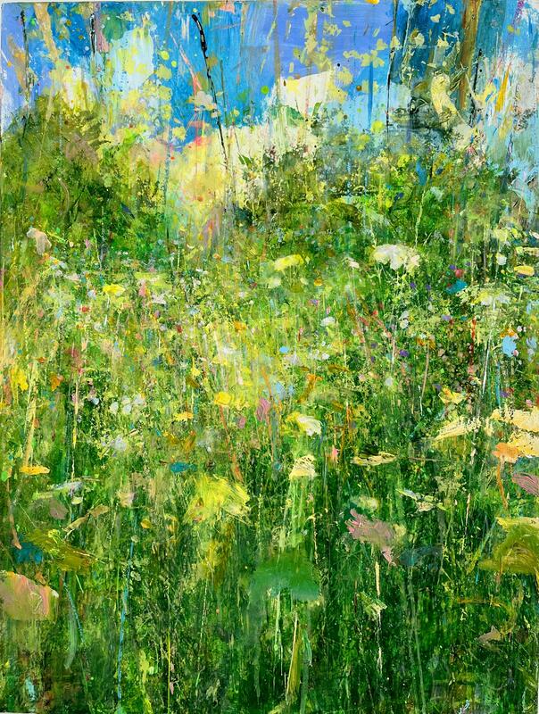 "Down the meadow ranging". Acrylic on panel.