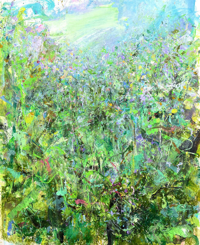 Bee garden. Acrylic on watercolour paper