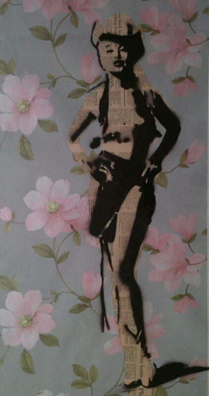 Cowgirl on wallpaper