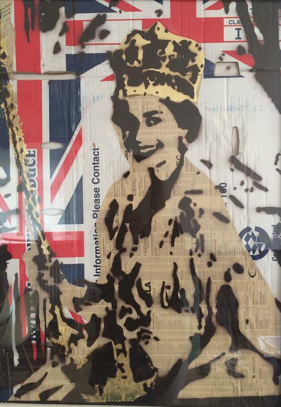 Queen collage on fruit box