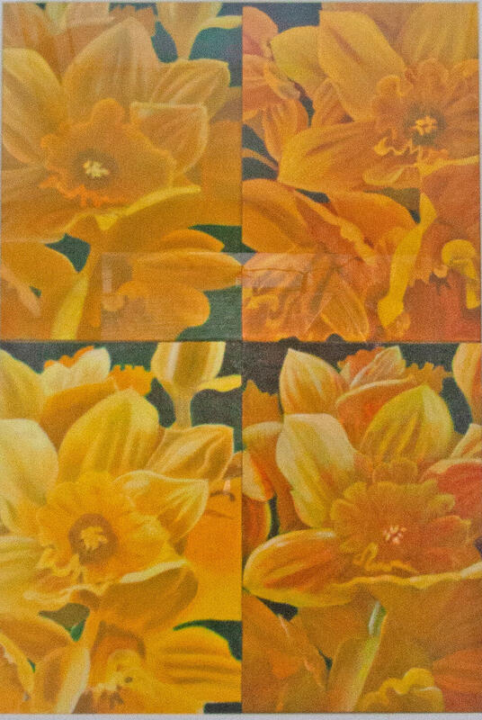Practicing different styles, I created these 4 daffodils using grisaille and wet in wet.