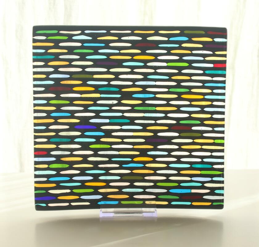Fused glass plate
