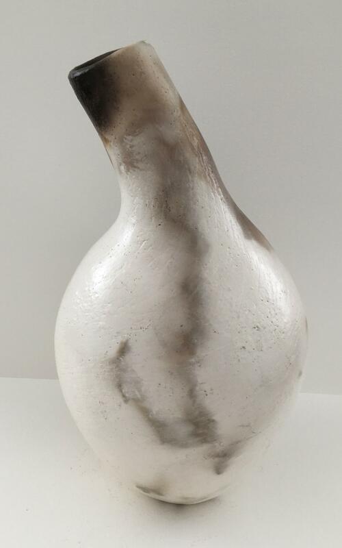 smoke-fired gourd shaped coil pot