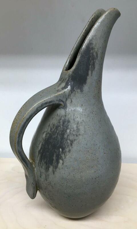 coiled jug, stoneware glazed