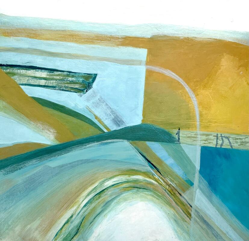 A new abstract landscape without a title that will change in the following months for Artweeks. The shapes and lines that describe the landscape in a different colour palette. 