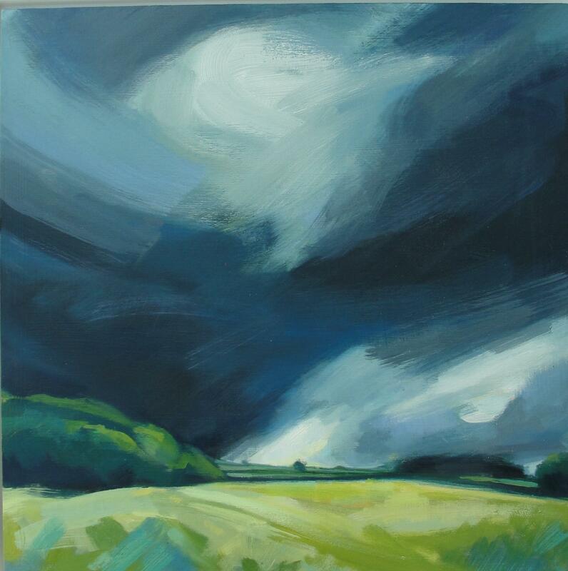 Before the Thunder, acrylic on ply panel 30cms Sharon WIlliams