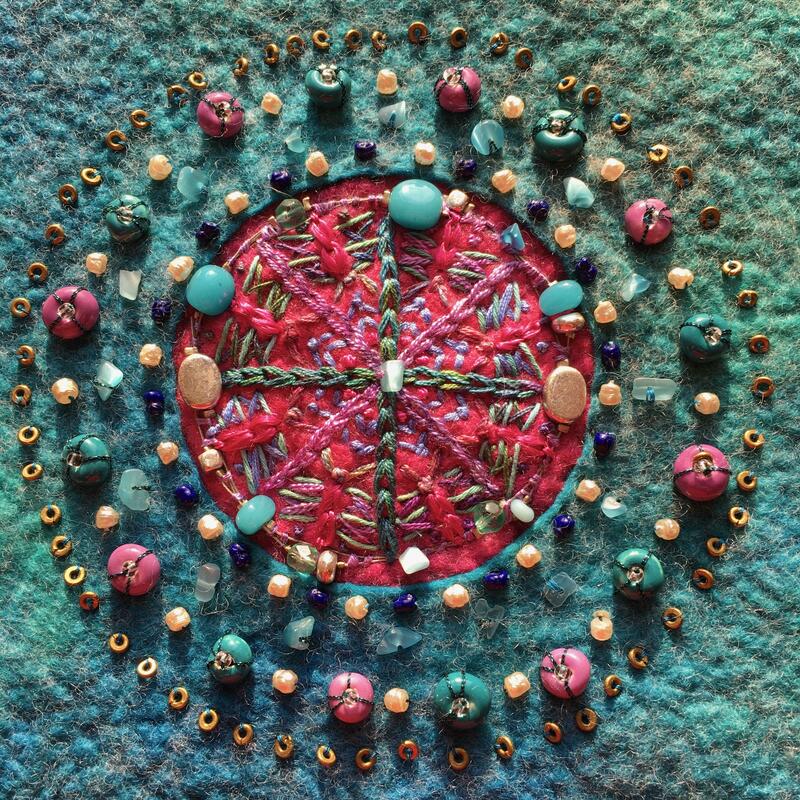 Mandala box. Hand embroidery & beading.