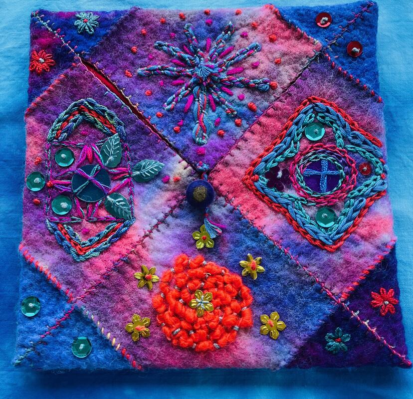 Suskiri Bag, hand dyed & embroidered.