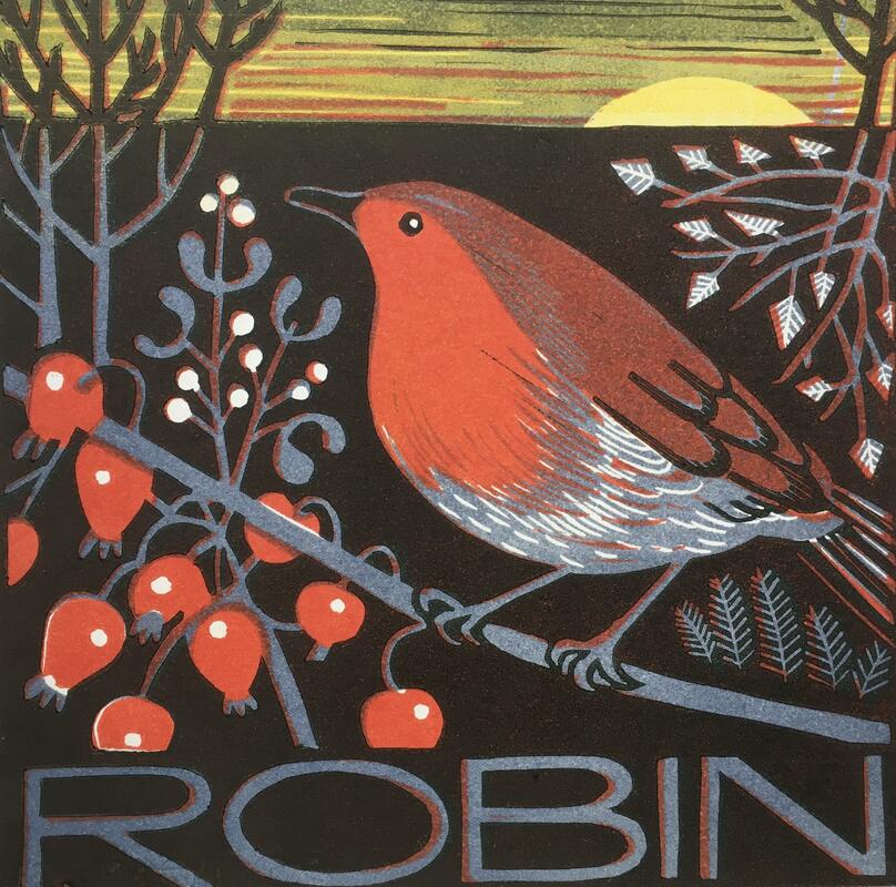 Robin : Linocut