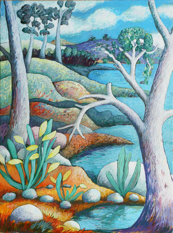Lakeside, oil on canvas, 41x30 cm