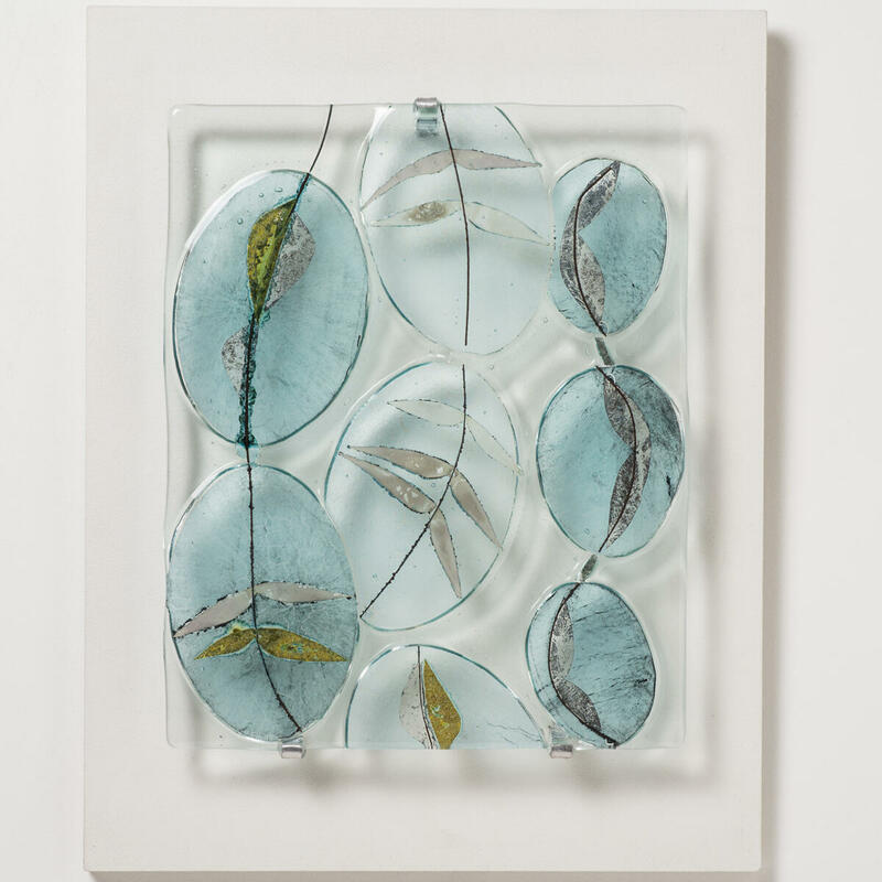 Floating,kilnformed glass 31 x 25 cm