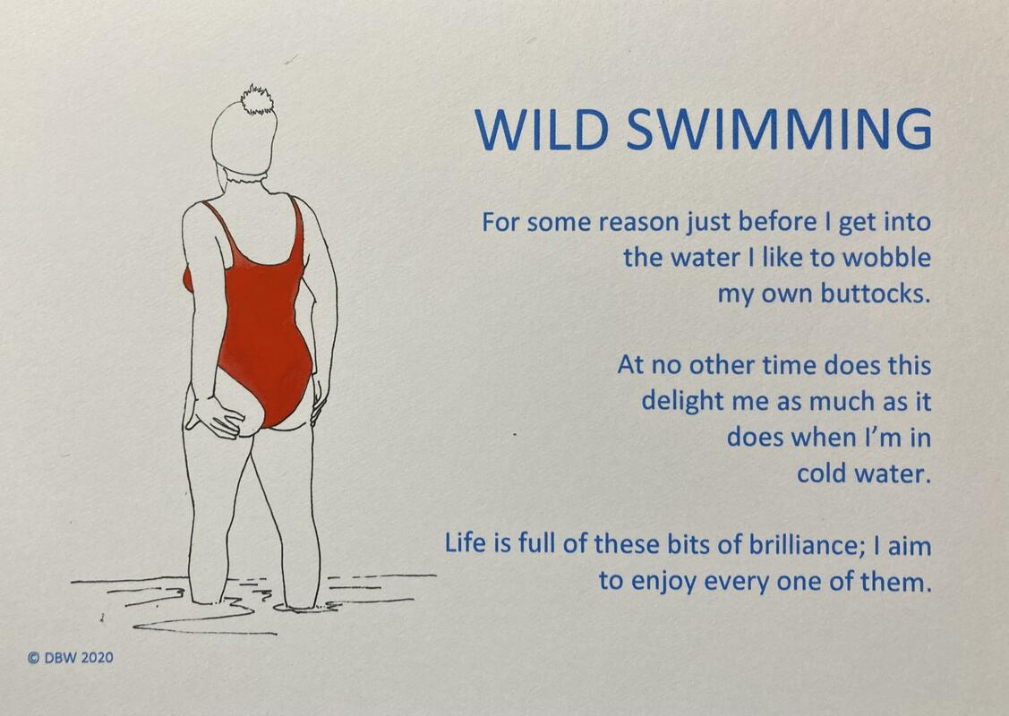Buttock Wobble Wild swimming cards and prints