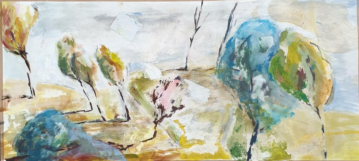 Easterly. Mixed Media on paper. 83cm X 39cm