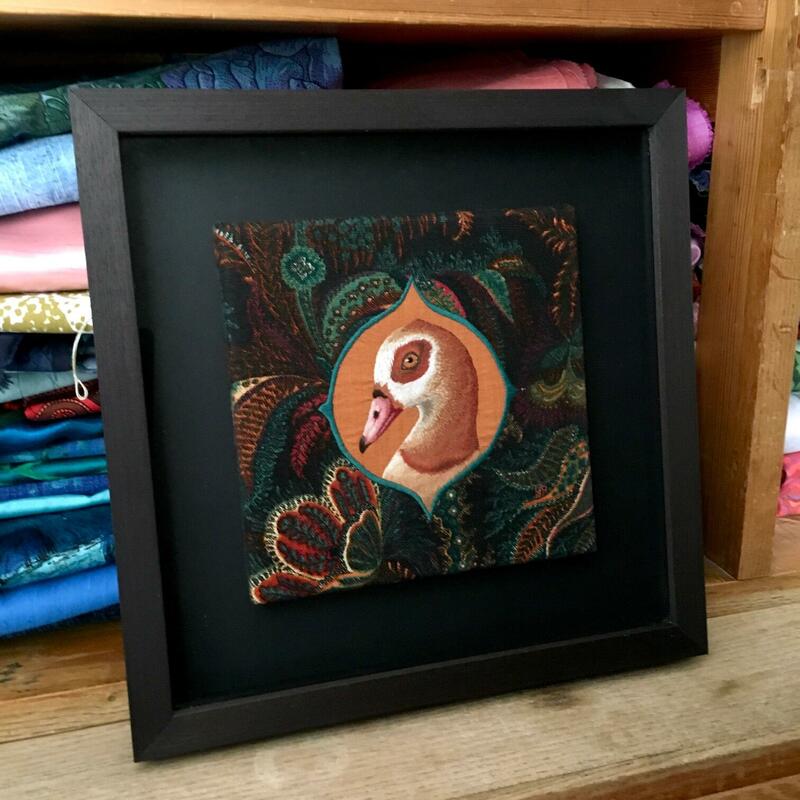Egyptian Goose - hand embroidery on vintage Liberty fabric
