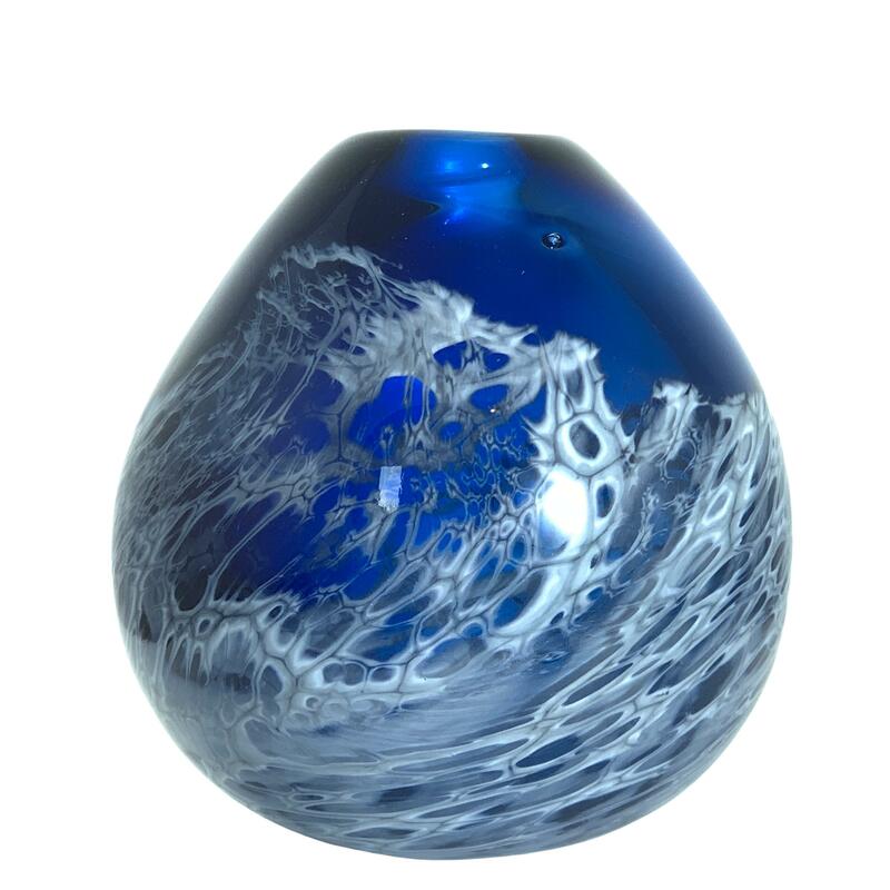 Glass Surf Vase in Steel Blue by Alison Vincent Glass
