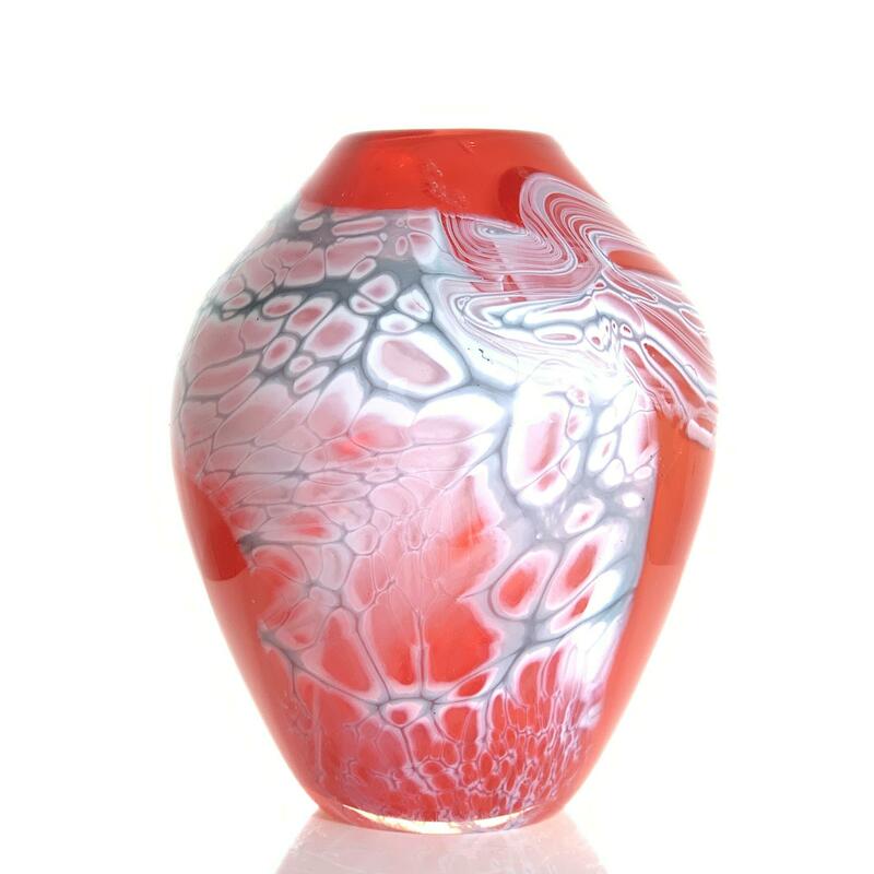 Glass Lava Vase in Poppy by Alison Vincent Glass
