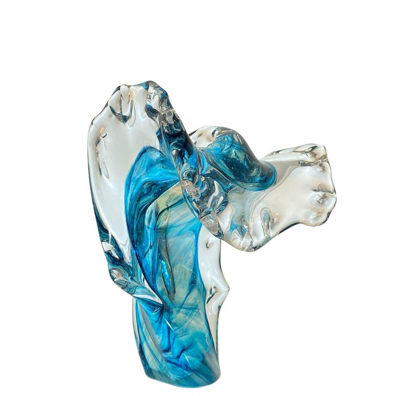 Glass Dancing Wave in 5 Sea Colours by Alison Vincent Glass