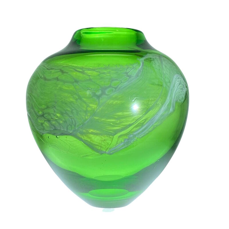 Glass Moss Vase in Spring Green by Alison Vincent Glass