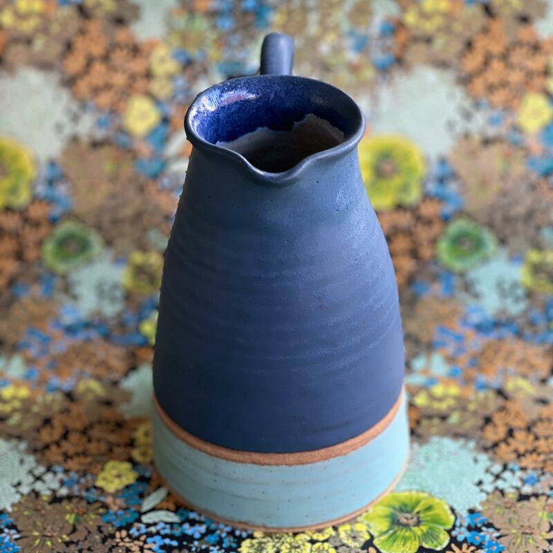Blue green colour block jug 