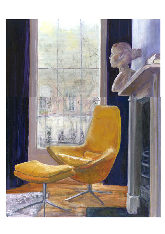 Chair by Window Acrylic Painting on Board 