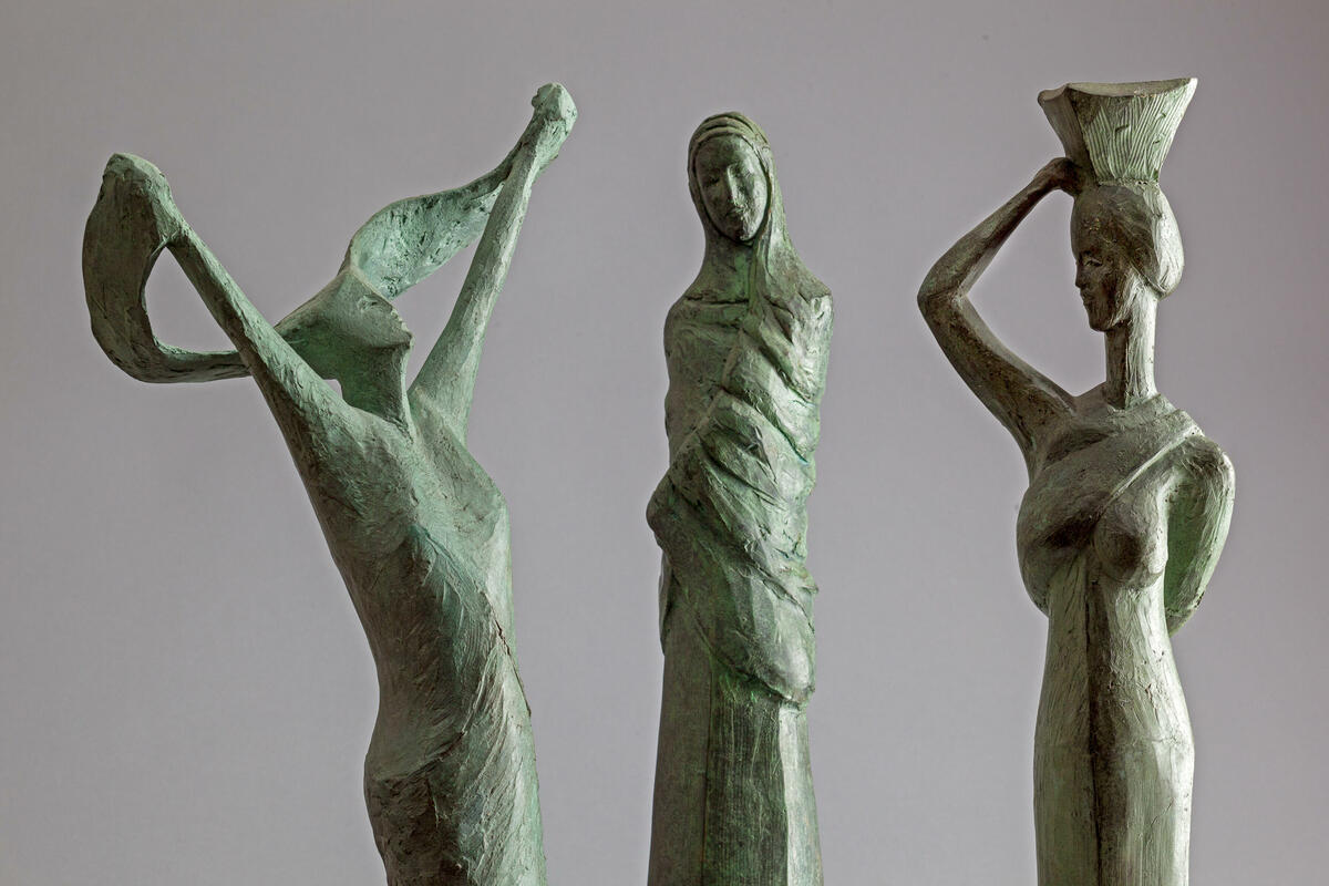 The Three Ages of Women: Youth, Maternity, Old Age, bronze resin 