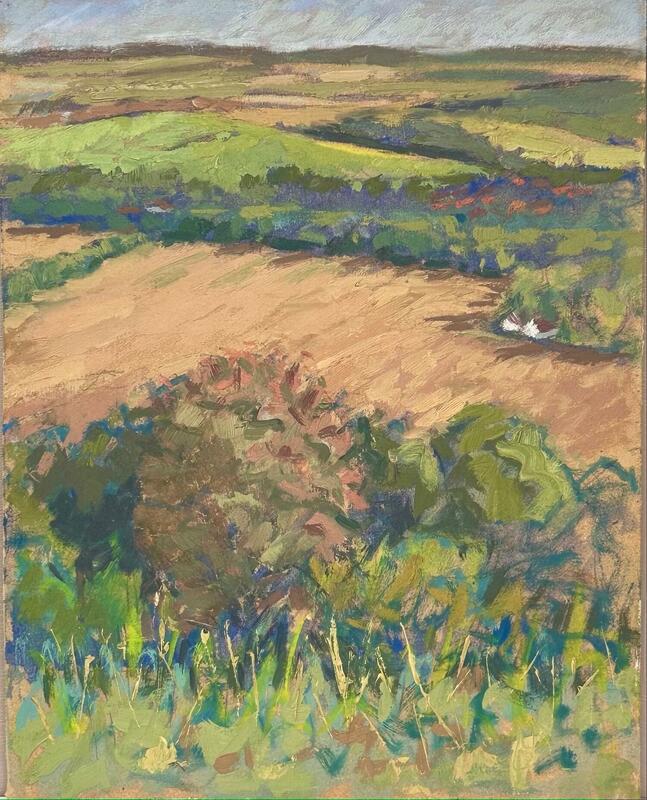 View over Streatley - Oil on board