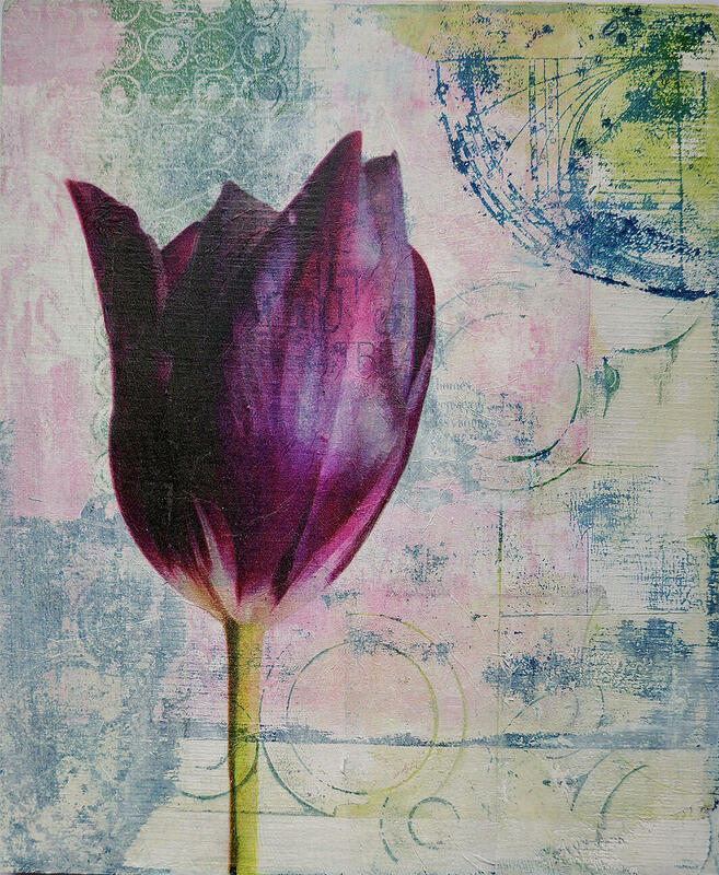 Tulip Ronaldo  -  25cm X 30cm print, collage and pencil on wooden panel, ready to hang  -  £65