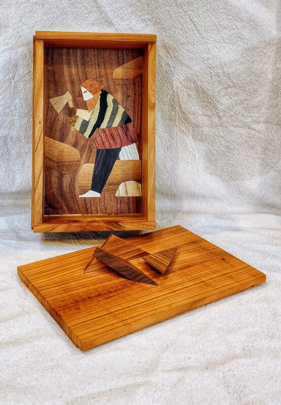 Kazimir Malevich's 'The Woodcutter' dovetailed box in cherry. 