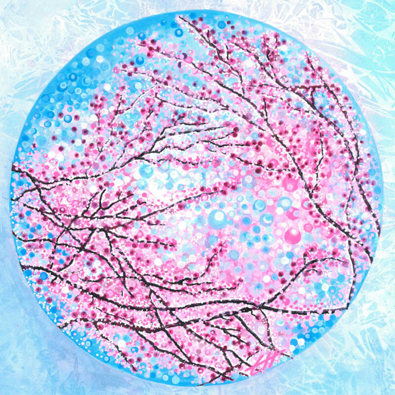 Blossom Candy Floss, Mixed Media, Giclée Prints & Greeting Cards