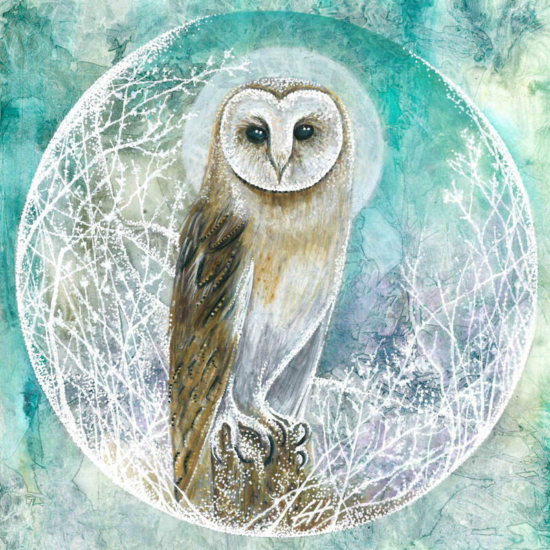 Moonlit Reverie, Mixed Media, Giclée Prints & Greeting Cards