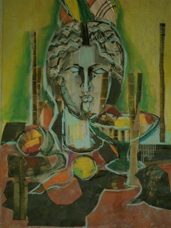 Title :    STILL LIFE WITH FRUIT 1      This is a Mixed Media work.