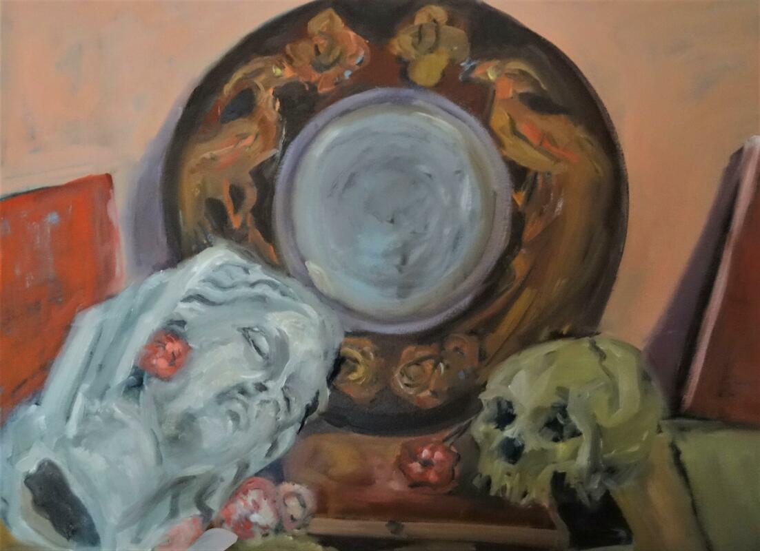 Title :    MEMENTO MORI 4      This is an Oil on Canvas work.