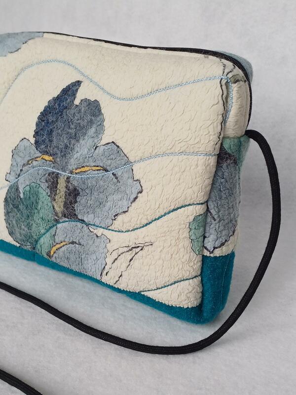 Iris nuno felted sling bag
