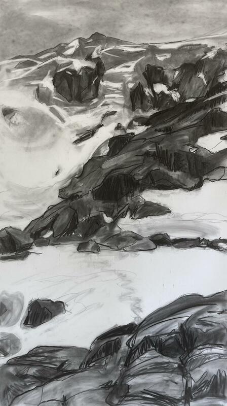 Folgefonna (glacier) Charcoal, graphite on paper, 89 x 150 cm
