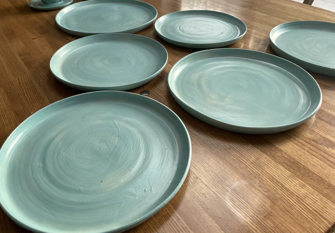 A set of plates as part of a commission from Blewbury Ceramics